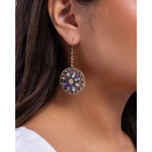 Gold purple dangle earrings Cathedral Chic Multi